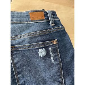 Judy Blue‎ Women's 13/31 Skinny Fit Distressed Plaid Print Patch Jeans